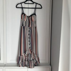 Striped hi low dress